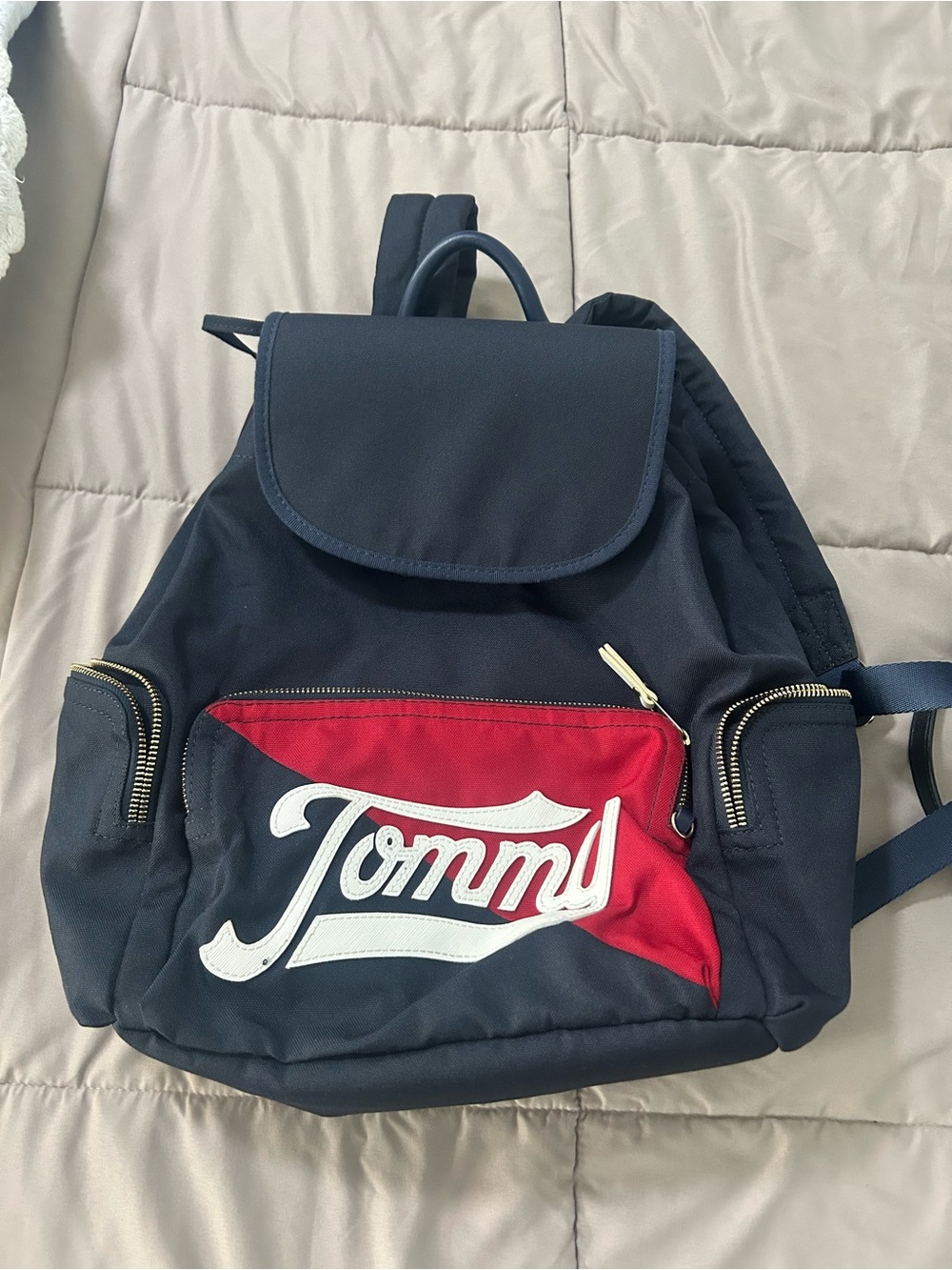 Tommy Hilfiger Navy and Red Logo Backpack